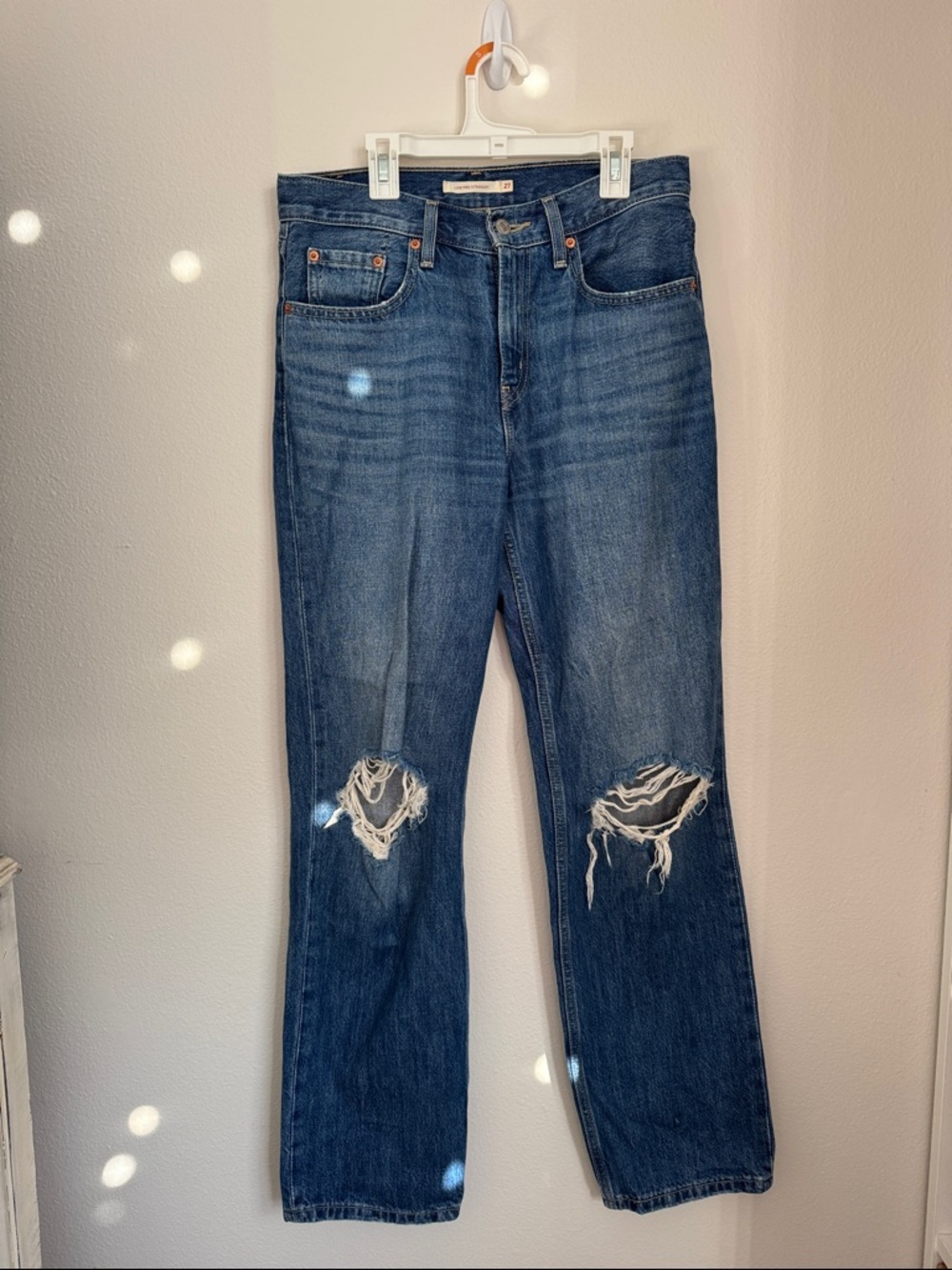 Levi's Blue Straight-Leg Ripped Jeans